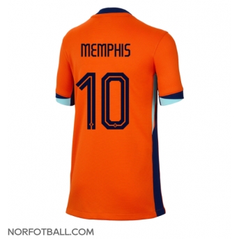 Billige Fotballdrakt Nederland Memphis Depay #10 Replika Hjemmedrakt Dame EM 2024 Kortermet